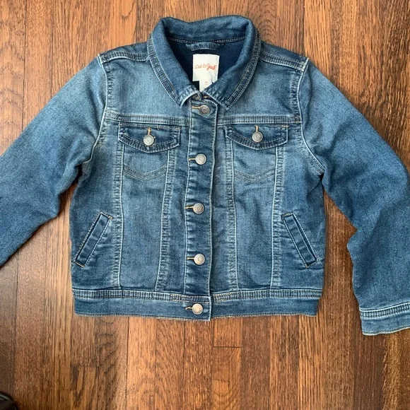 Cat & Jack Unisex Kid’s Trucker Blue Denim Jean Jacket Size 5T - Picture 10 of 10
